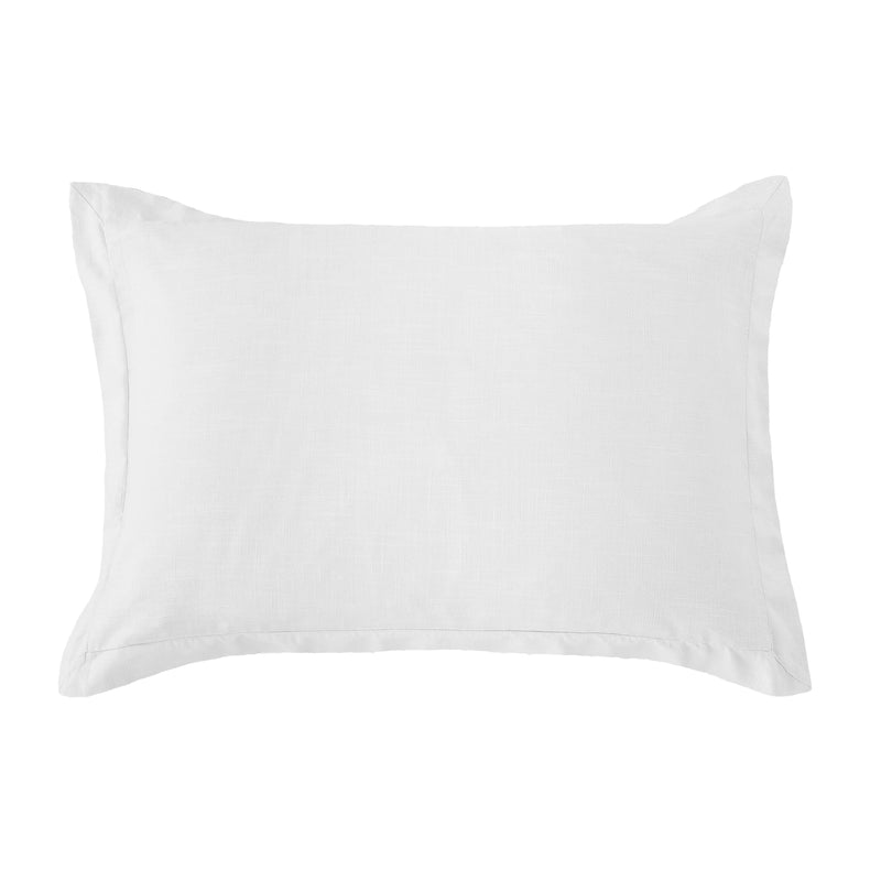 Hera Washed Linen Blend Tailored Dutch Euro Pillow White Pillow