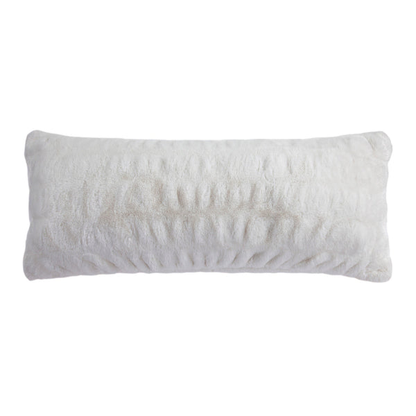 Ruched Rabbit Lumbar Pillow White Pillow