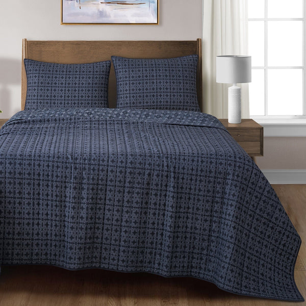 Indigo Reversible Quilt Set Quilt