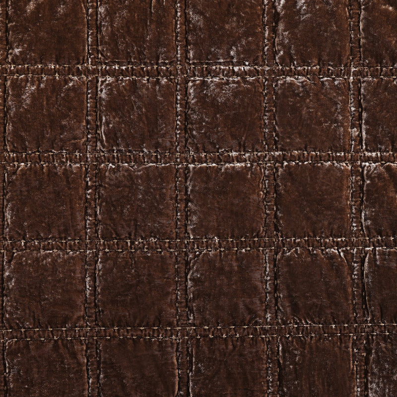Stella Faux Silk Velvet Double Box Stitch Quilt Set Quilt