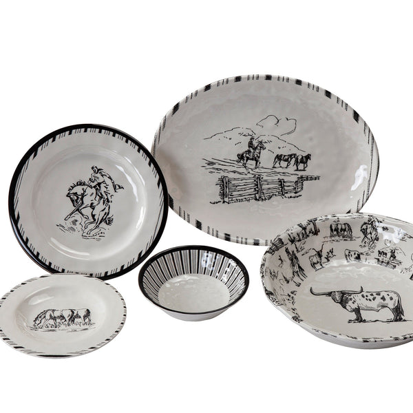 Ranch Life 14PC Melamine Dinnerware Set