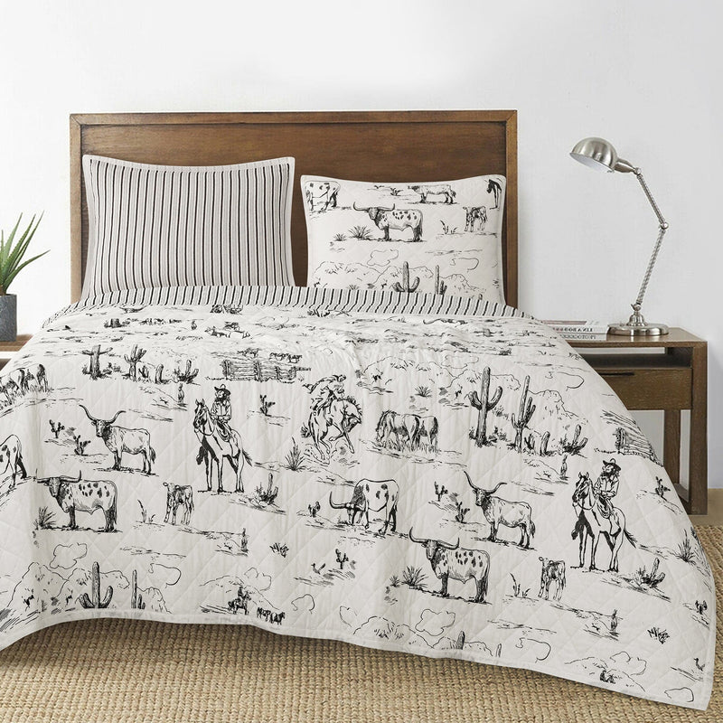 Ranch Life Printed Reversible Quilt Set