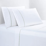350TC Laurel Embroidered Border Sheet Set Queen / Fern Green Sheet