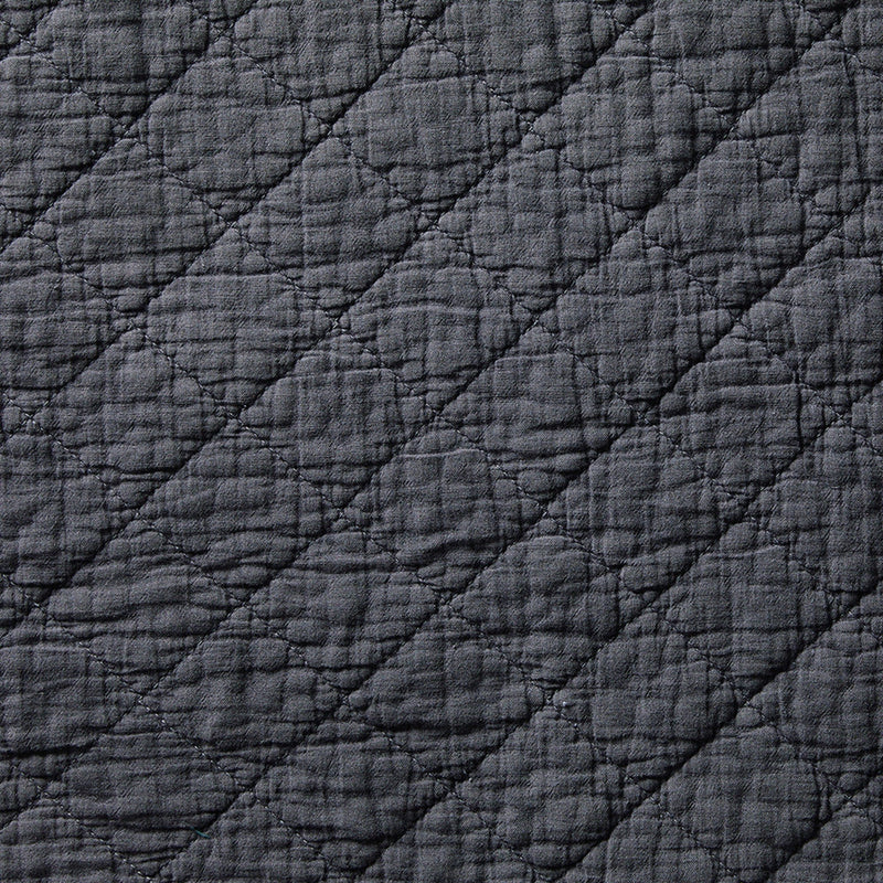 Stonewashed Cotton Gauze Fabric Swatch Charcoal Swatch