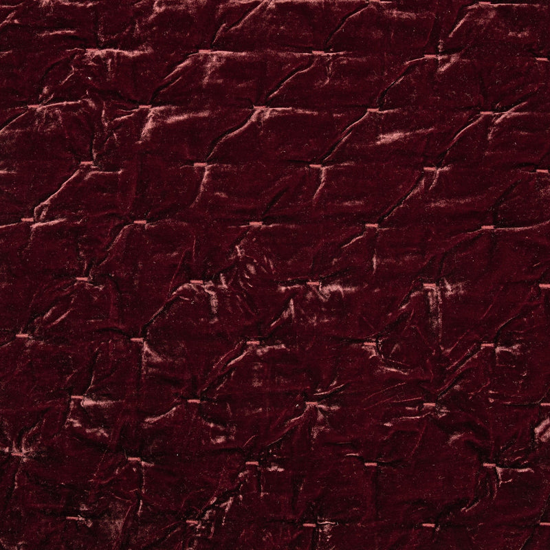 Stella Faux Silk Velvet Quilt Swatch Garnet Red Swatch