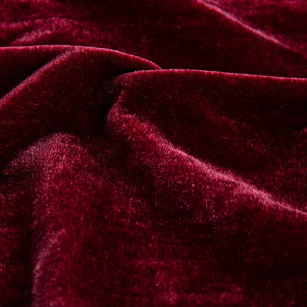 Stella Faux Silk Velvet Swatch Garnet Red Swatch