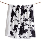 Elsa Cowhide Campfire Sherpa Throw Black Throw