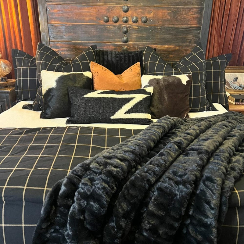 Black bed throw double best sale