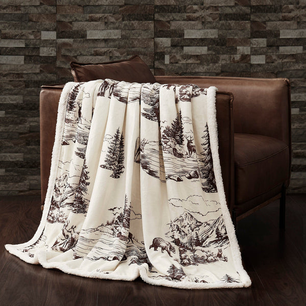 White Pine Campfire Sherpa Throw