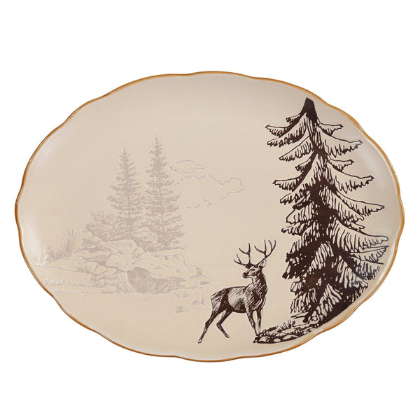 White Pine Ceramic Serving Platter