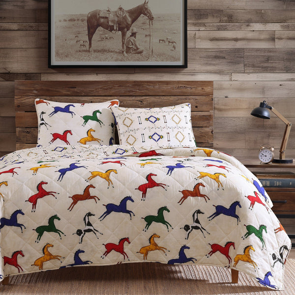 Wild Horses Reversible Quilt Set
