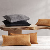 Woven Suede Lumbar Pillow