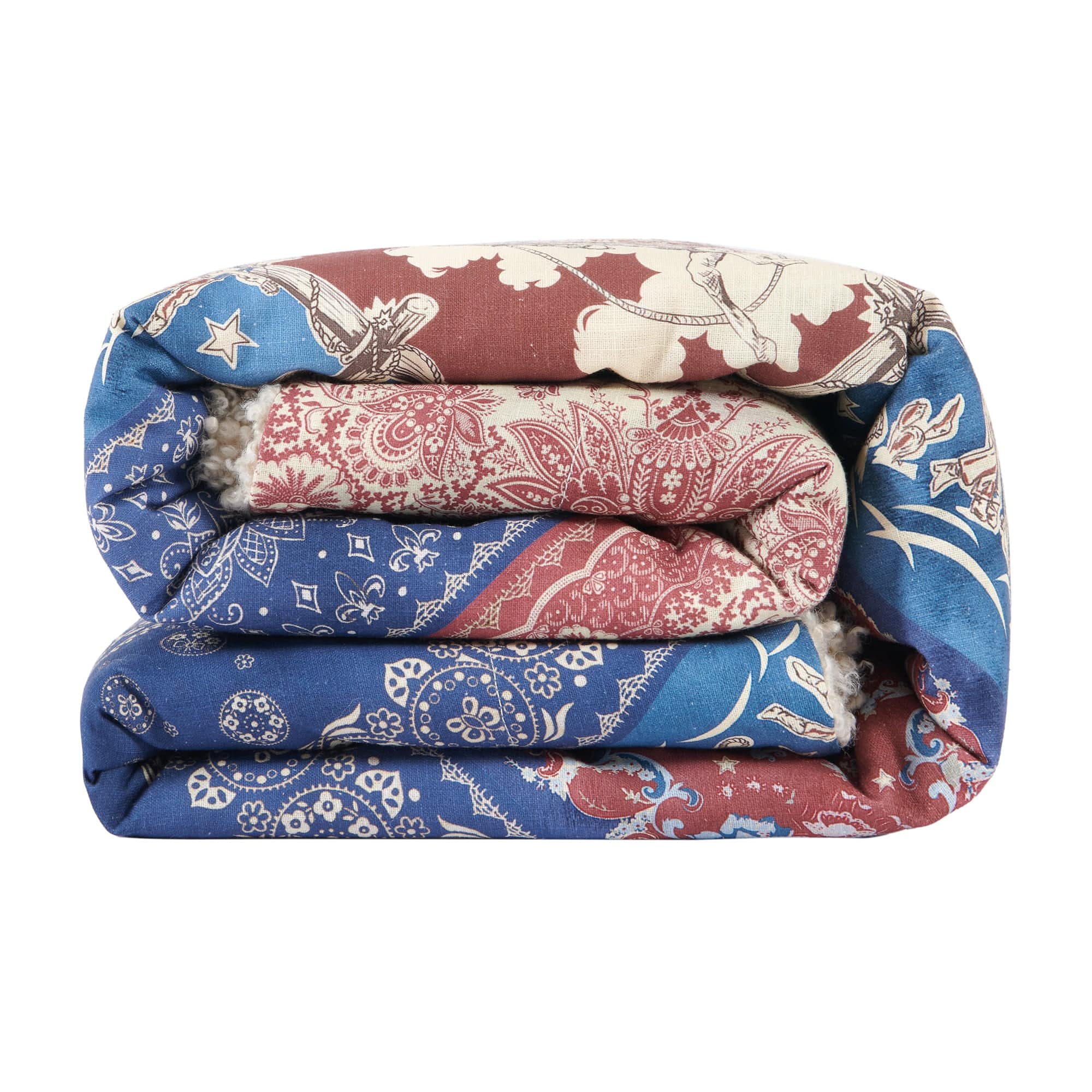 Patchwork Bandana Teddy-Backed Throw | HiEnd Accents