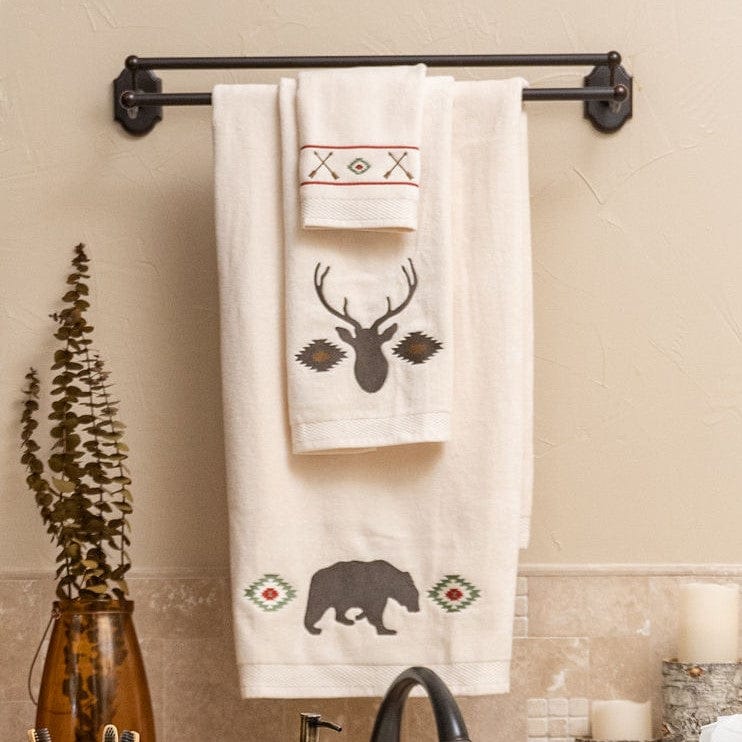 HiEnd Accents Aztec Bear Towel Set Mocha