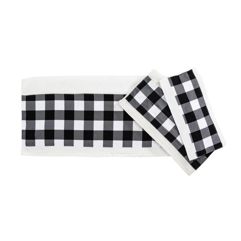 Camille Black Buffalo Check Towel Set