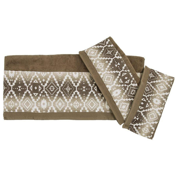 Chalet Aztec 3PC Towel Set, Mocha Bath Towel