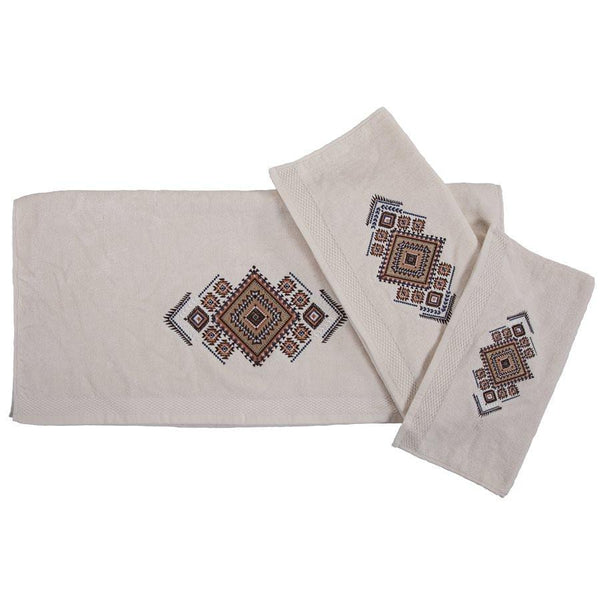 Sedona Aztec 3-PC Bath Towel Set, Cream Cream Bath Towel