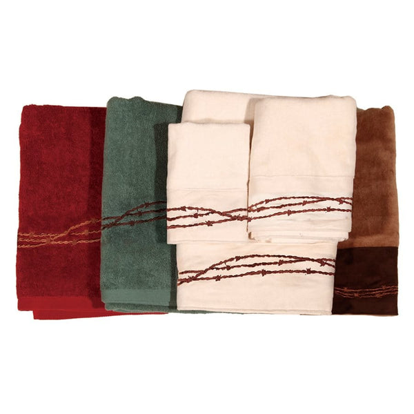 Embroidered Barbwire 3PC Towel Set Bath Towel