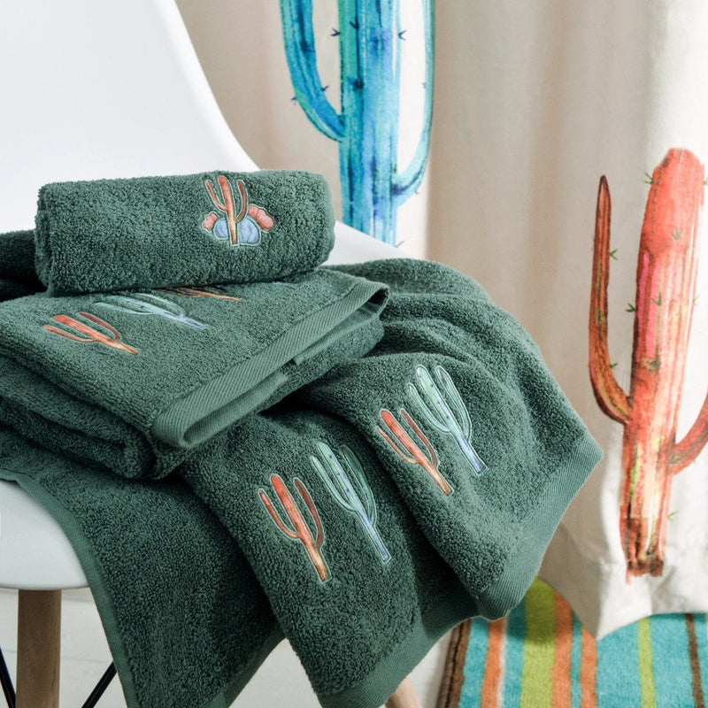 Serape Cactus 3PC Bath Towel Set Turquoise HiEnd Accents
