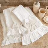 Lily Linen Towel 3 PC Set, White White Bath Towel