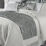 Celeste Silver Velvet & Wave Embroidered Bed Runner – HiEnd Accents
