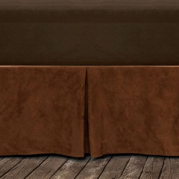 Microfiber Suede Bedskirt, Copper (16"/18" Drop)-Bed Skirt-HiEnd Accents