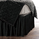 Stella Faux Silk Velvet Bed Skirt King / Black Bed Skirt