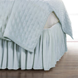 Stella Faux Silk Velvet Bed Skirt King / Icy Blue Bed Skirt