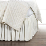 Stella Faux Silk Velvet Bed Skirt King / Stone Bed Skirt