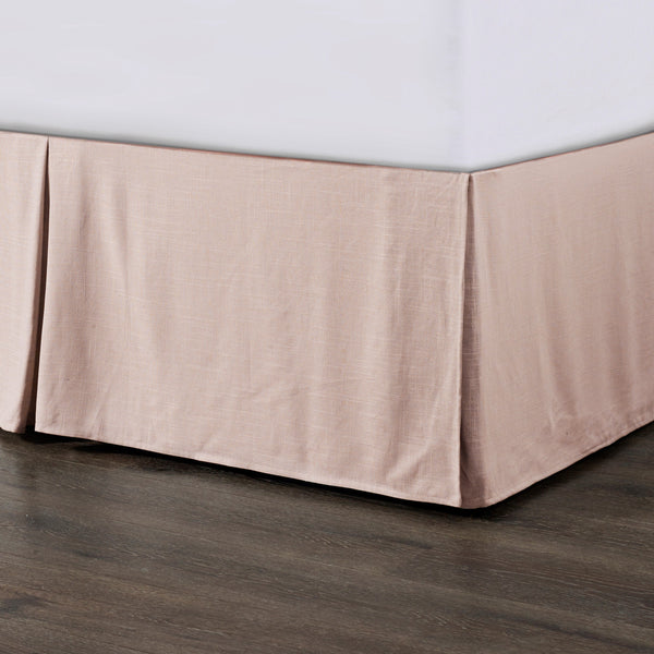 Hera Tailored Linen Bed Skirt Queen / Blush Bed Skirt