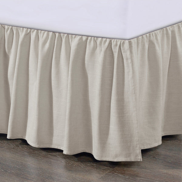 Lily Gathered Linen Bed Skirt Queen / Light Tan Bed Skirt