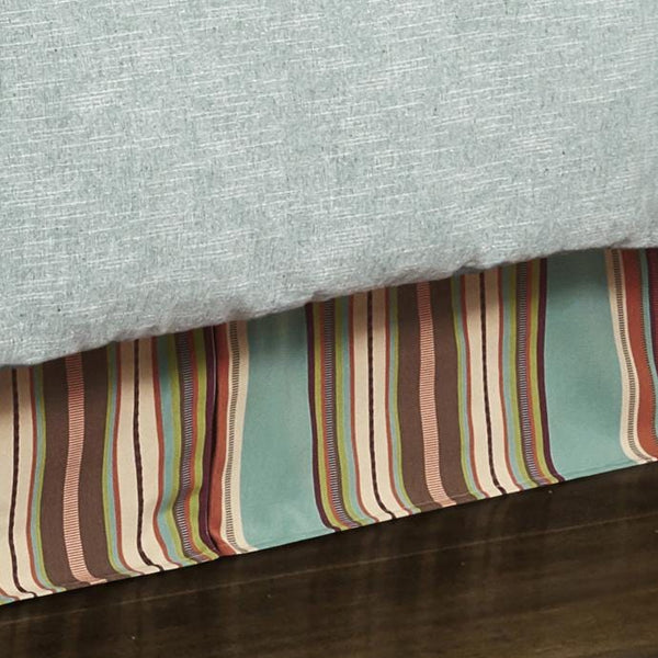 Serape Southwest Turquoise Bedskirt (16"/18" Drop)-Bed Skirt-HiEnd Accents