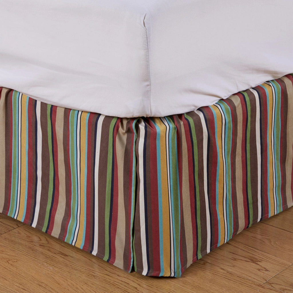 Striped top bed skirt