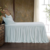 Stella Faux Silk Velvet Bedspread Set Queen / Icy Blue Bedspread