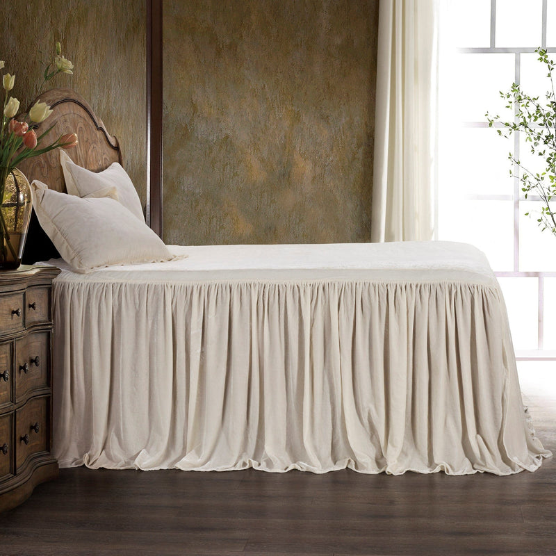 Stella Faux Silk Velvet Bedspread Set Queen / Stone Bedspread