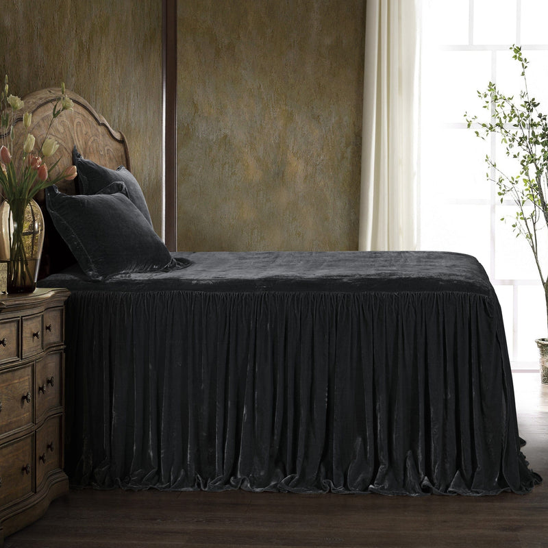 Stella Faux Silk Velvet Bedspread Set Bedspread