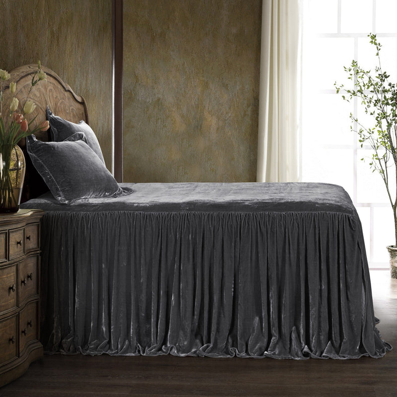 Stella Faux Silk Velvet Bedspread Set Bedspread