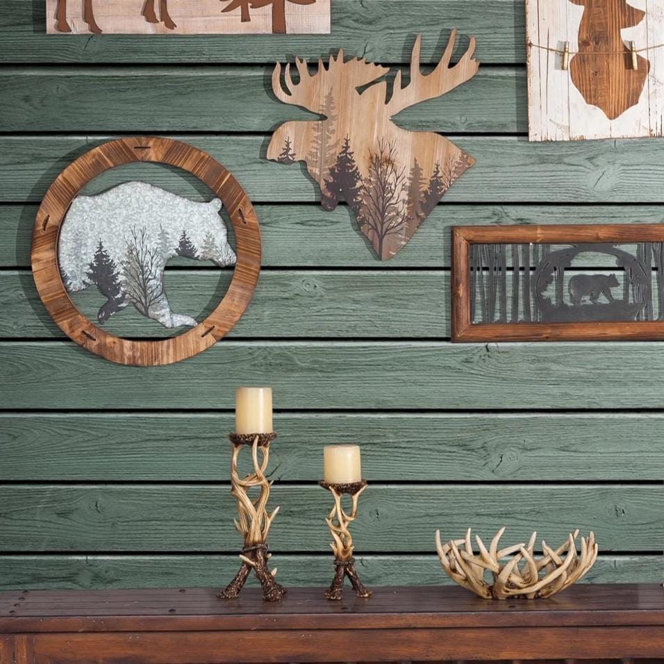 Antler Pillar Candle Holders (Set of 2) HiEnd Accents