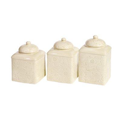 HiEnd Accents Savannah 3-Piece Canister Set; Red