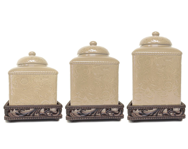 Savannah 3PC Canister Set, Cream Canister