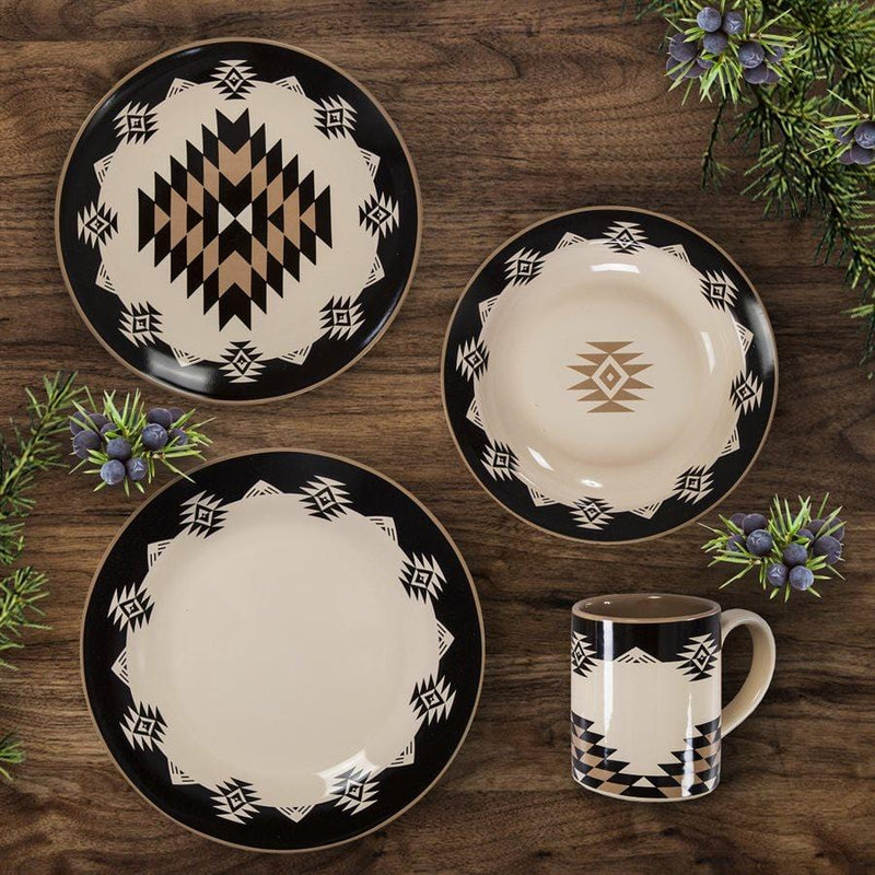 Chalet Aztec  Dinnerware Set, 16 PC Ceramic Dinnerware