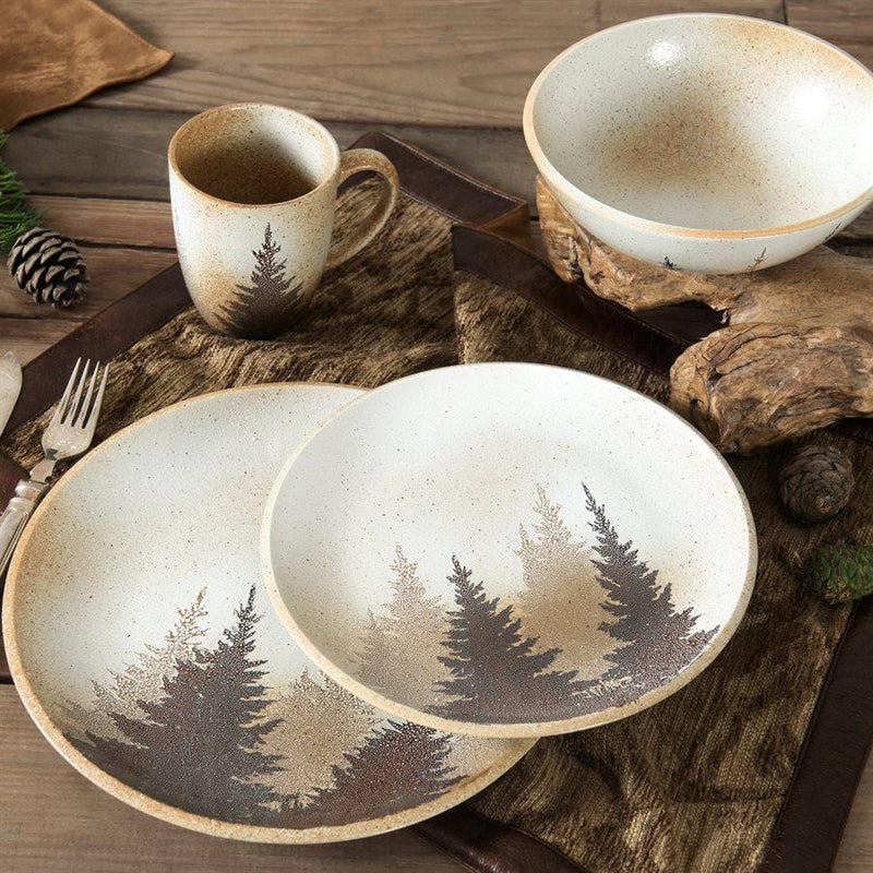 Clearwater Pines 16PC Ceramic Dinnerware Set HiEnd Accents