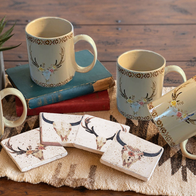 4 PC Desert Skull Coaster Set Coaster