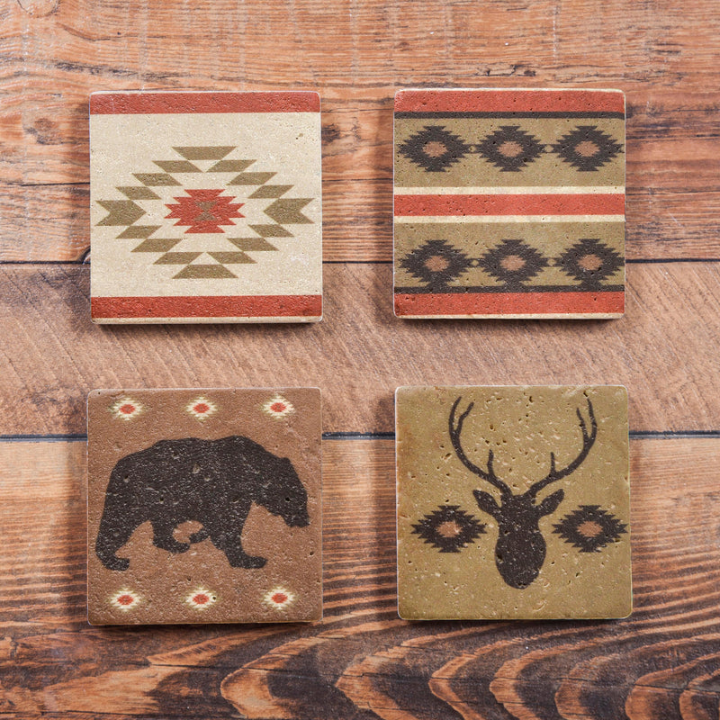 Aztec Bear Coaster, Set of 4 Coaster