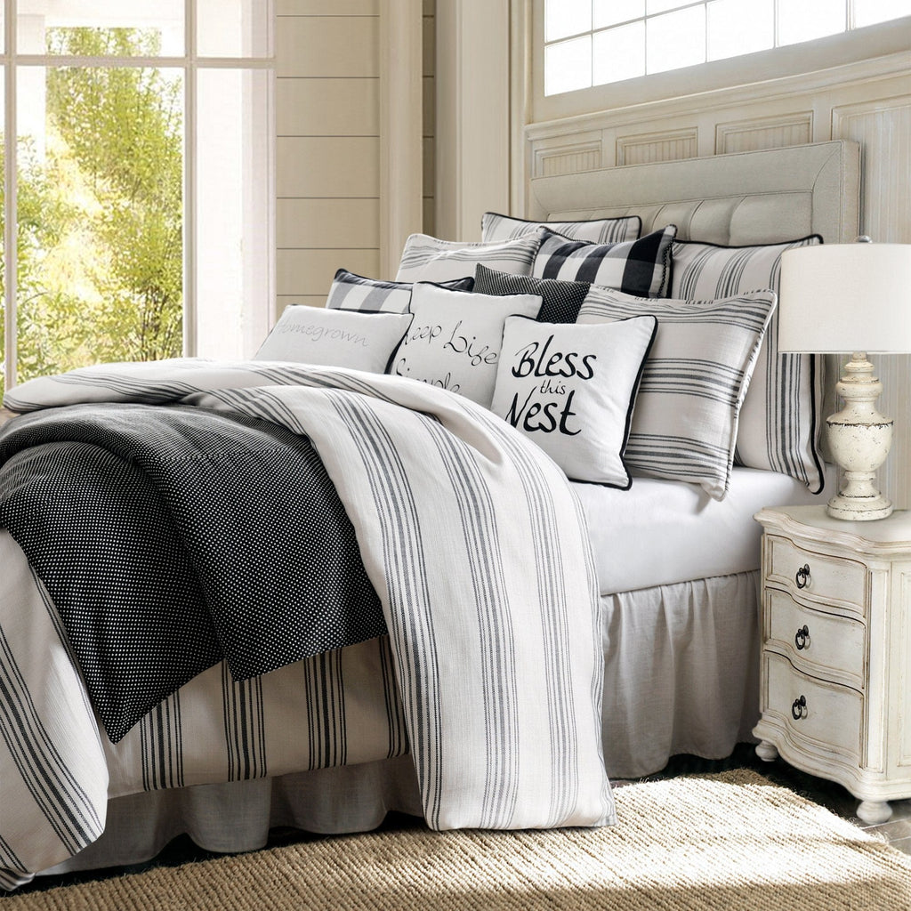 Life at Home 3 Piece Comforter Bed Set- Full/ Queen- Grey Buffalo Check - 1  ea