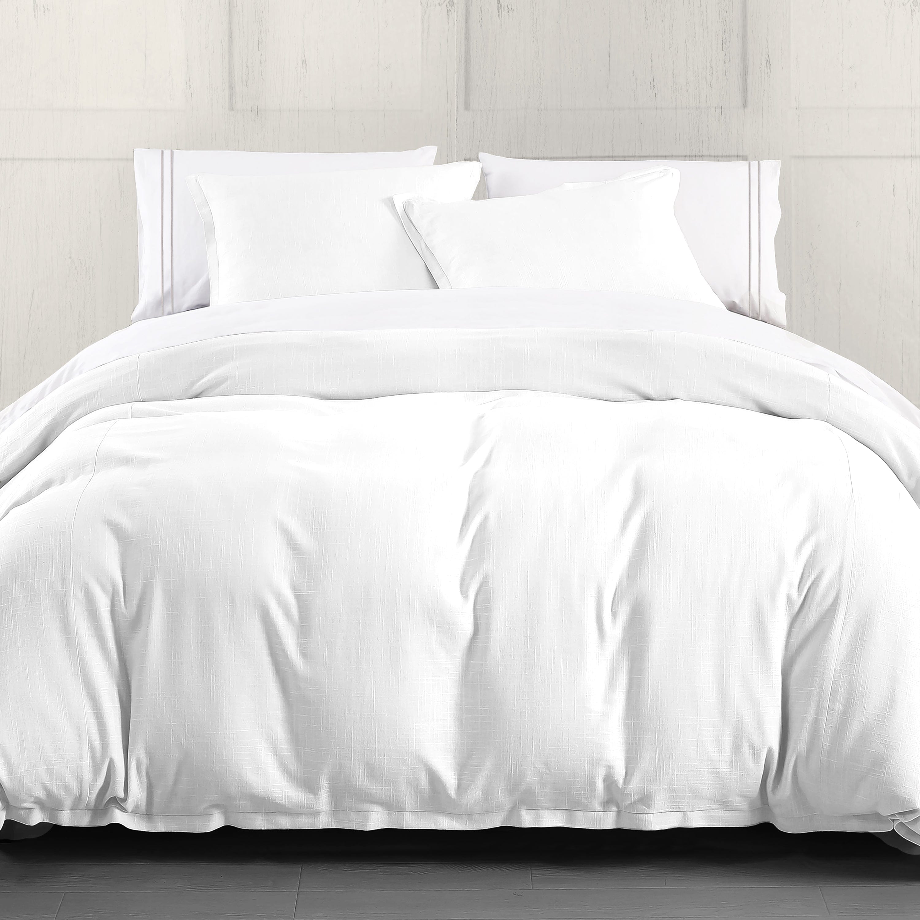 Hera Washed Linen Blend Flange Bedding Set | HiEnd Accents