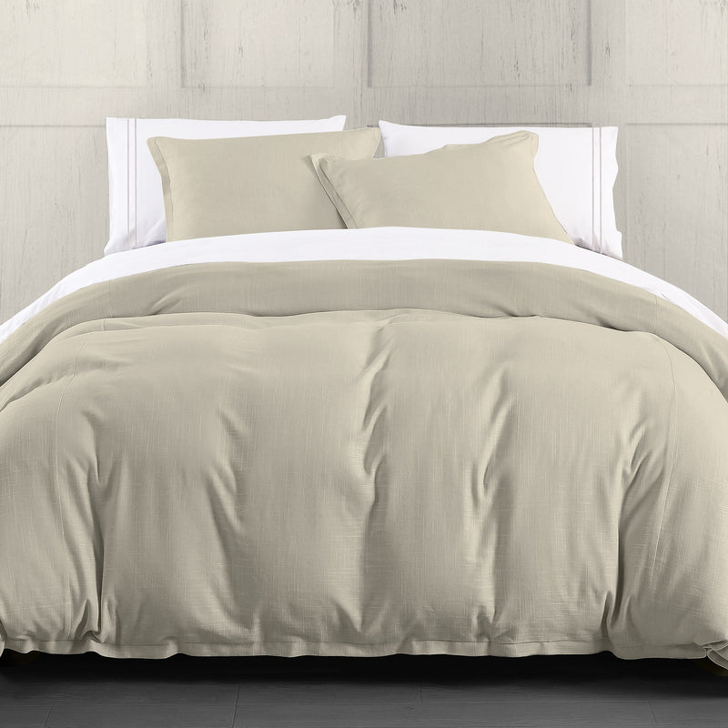 Hera Washed Linen Flange Bedding Set Comforter / Duvet Cover