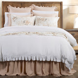 Lily Washed Linen Ruffled Bedding Set Comforter / Duvet Cover