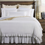 Lily Washed Linen Ruffled Bedding Set Comforter / Duvet Cover