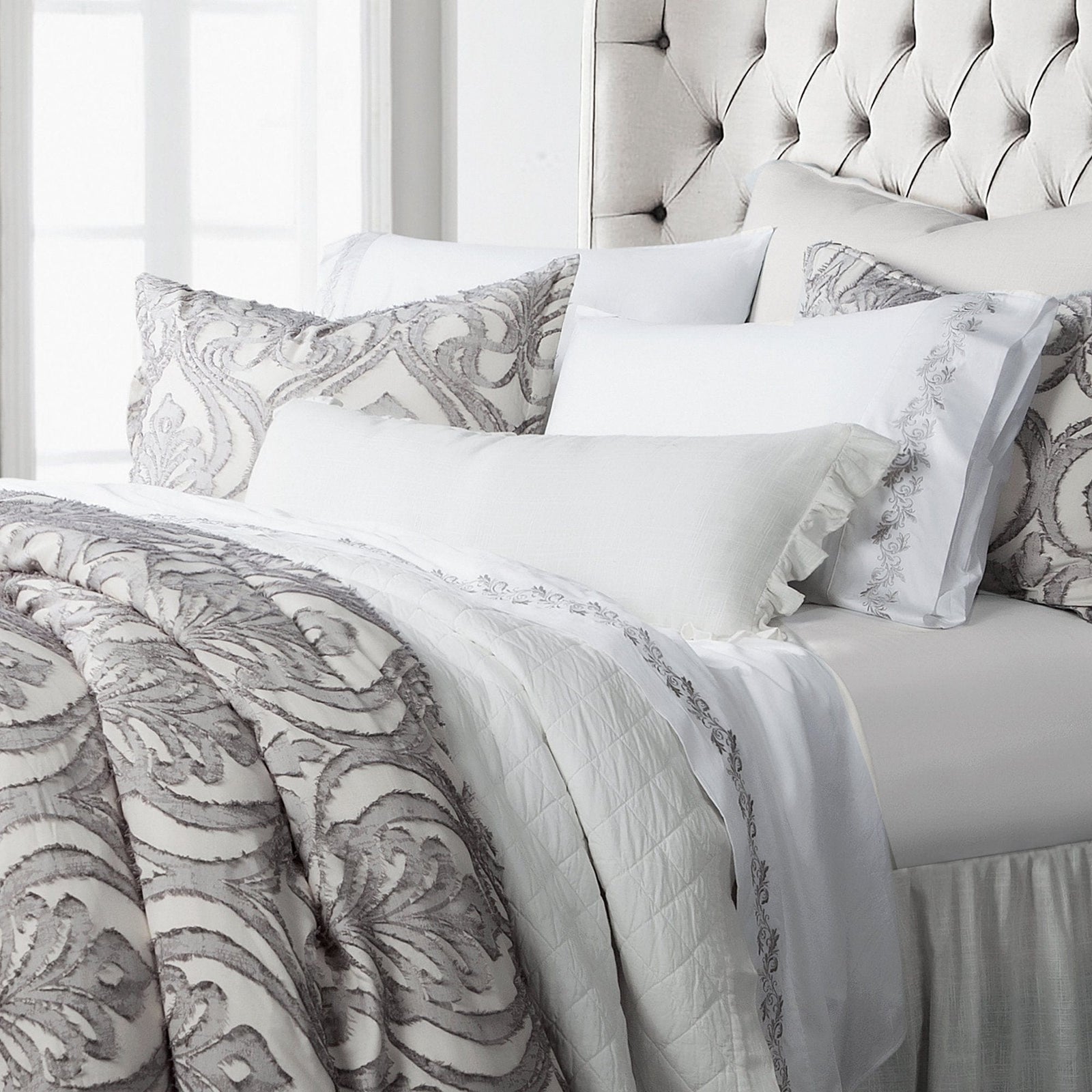 【美品】TWIN BLANKET / DAMASK TWIN BLANKET / DAMASK(183×230cm mist/creme): BLANKET